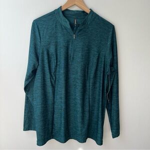 NEW Torrid Green Black rashguard quarter zip shirt 2